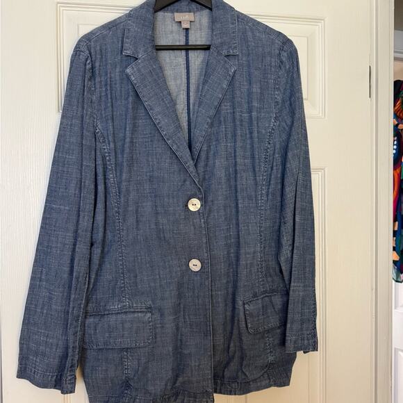 J. Jill denim blazer on XL - Picture 1 of 3